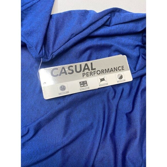 32 Degrees Polo Men's MEDIUM Blue Short-Sleeve Techno Mesh Soft Stretch NEW - Picture 8 of 11